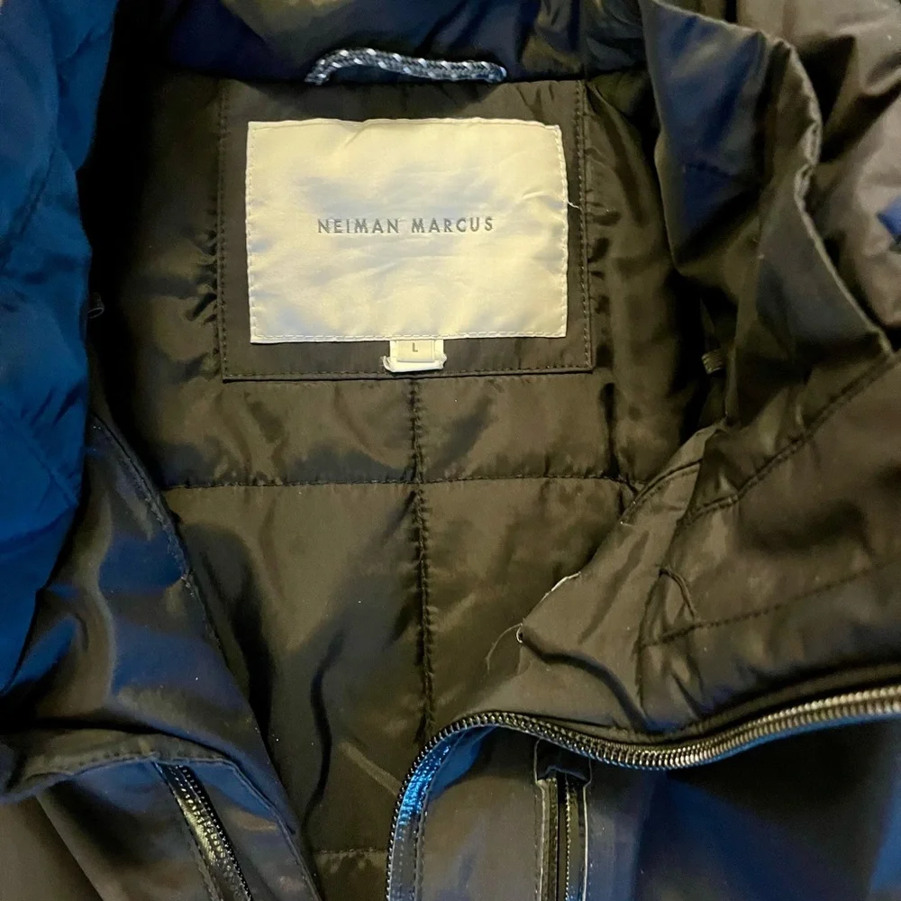 Neiman Marcus Men’s Nylon Full-Zip Bomber Black Jacket Large